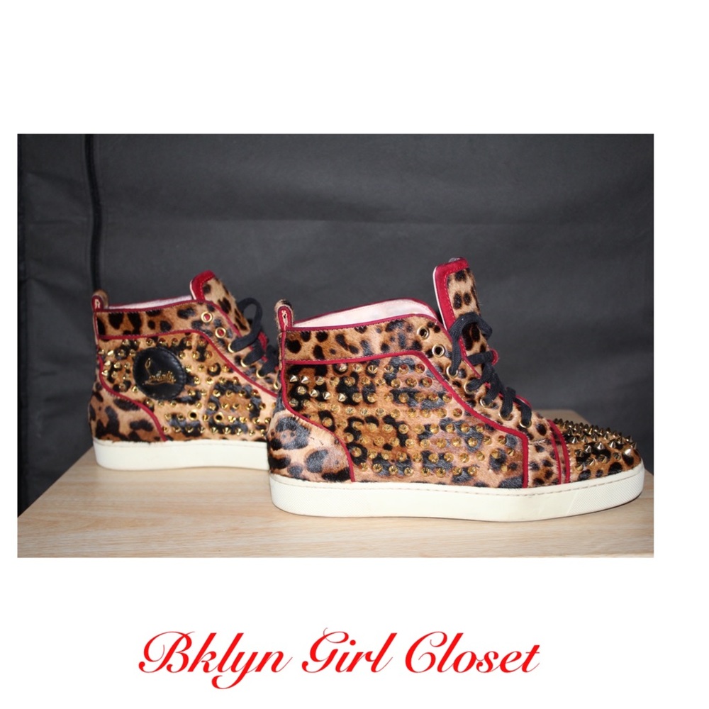 Christian Louboutin Leopard Spiked Pony Sneakers